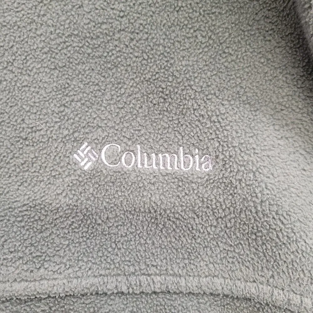 Columbia Fleece Jacket Men's Large Olive Green Full Zip Outdoor Hiking Coat
